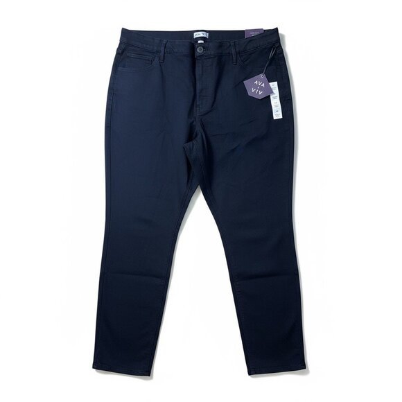 Ava & Viv Womens Black Denim High Rise Stretch Skinny Jeans Plus Size 24 - Picture 3 of 9